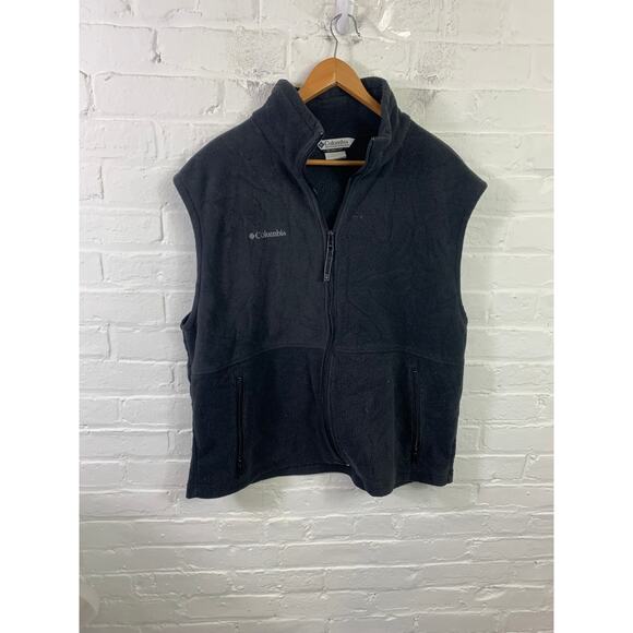 Columbia Men's Full Zip Cathedral Peak Vest Fleece Sleeveless Black Size XL - Picture 4 of 8